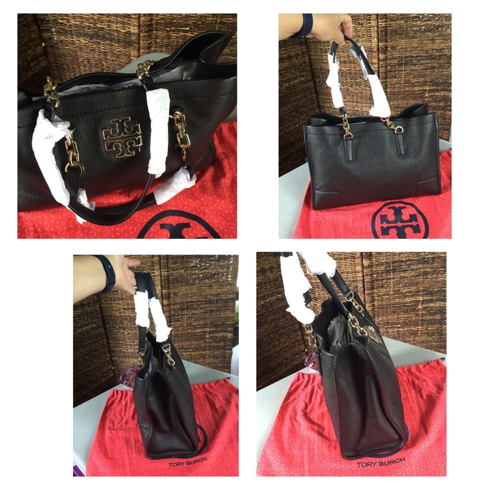 TORY BURCH LARGE LEATHER TOTE WITH MUCH SPACE INNER POCKETS LARGE DUST BAG - Picture 15 of 16